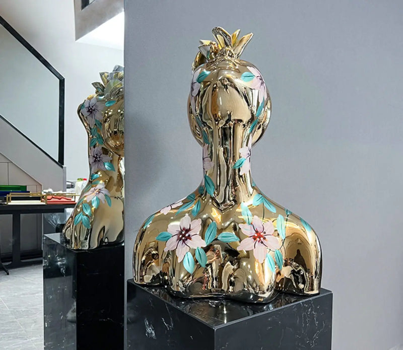 Decorati Abstract Goddess Statue – Half Body Electroplated Figurine for Home & Tabletop Decor