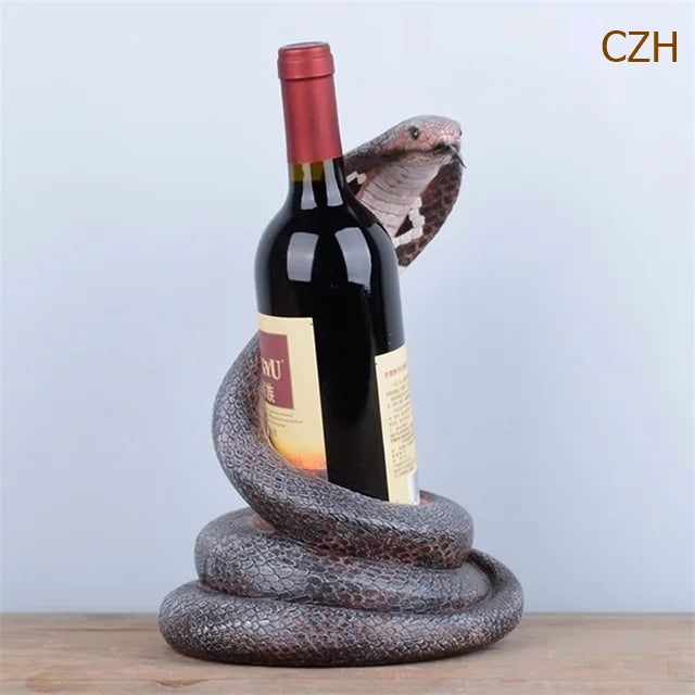 Resin Cobra Statue Wine Holder Decorative Rattlesnake Bottle Rest Bar Ornament Party Drinkware Adventure Art and Craft Souvenir
