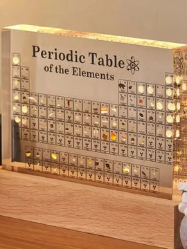 Acrylic Periodic Table of Elements – Real Sample Collection Display for Students, Teachers & Science Lovers