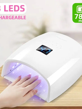 UV LED Nail Lamp Rechargeable 66W Cordless For Gel Polish Professional Nail Art Tools For Home And Salon