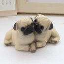 Pair of Pug Dog Statues – Resin Animal Ornaments for Home, Office & Children’s Birthday Gifts