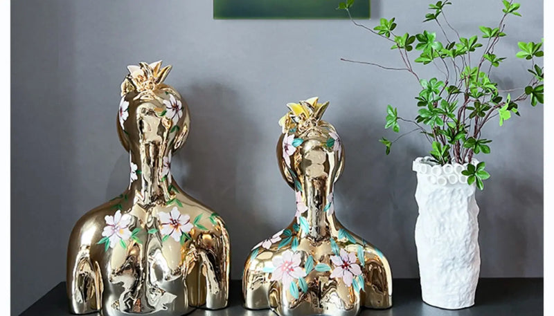 Decorati Abstract Goddess Statue – Half Body Electroplated Figurine for Home & Tabletop Decor