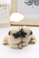 Pair of Pug Dog Statues – Resin Animal Ornaments for Home, Office & Children’s Birthday Gifts