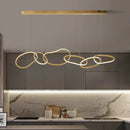Rose Gold LED Chandelier – Modern Circle Rings Lustre, Hanging Lights for Home Decor