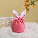 10Pcs/lot Easter Bunny Rabbit Bags Ears Velvet Bag Gift Box Sugar Box Wedding Candy Box Creative Cute Easter Decor Mixed Colour