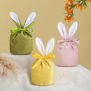 10Pcs/lot Easter Bunny Rabbit Bags Ears Velvet Bag Gift Box Sugar Box Wedding Candy Box Creative Cute Easter Decor Mixed Colour