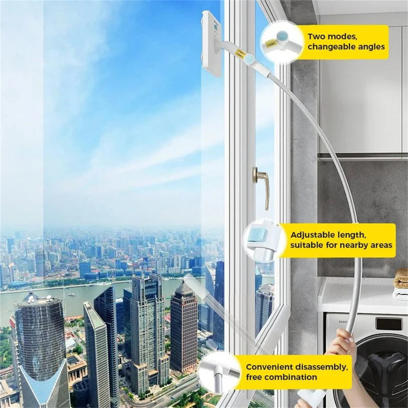 Household Glass Cleaning Brush – High-Rise Double-Sided Wiper for Easy Window Cleaning