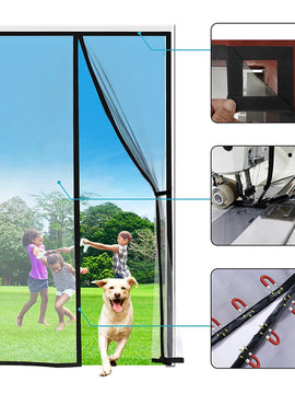 Custom Size Magnetic Door Screen – Automatic Closing Mosquito Net Curtain for Home & Kitchen
