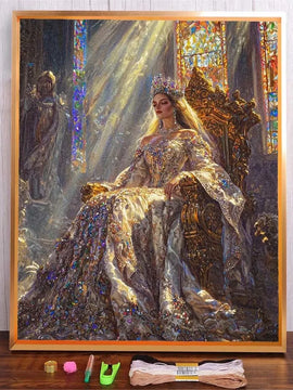 Needlework Embroidery Set Bishop Queen Printed Canvas Cross Stitch DIY Home Decoration