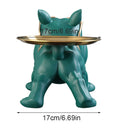 Resin Bulldog Figurine with Storage Cute Dog Sculpture Ornament for Home & Desktop Decor