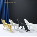 Nordic Geometric Wolf Statue – Modern Resin Animal Figurine for Home, Office & Living Room Decor