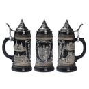 Engraved German Beer Mug – Ceramic Tankard Cup with Metal Lid, Creative Gift for Dad and Men
