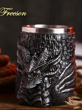 Medieval Dragon Resin Stainless Steel Mug As Coffee Cup Or Tea Mug