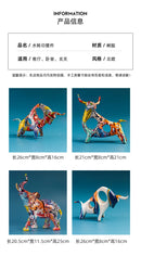 Creative Resin Bull Statue – Nordic Style Ox Figurine for Office Desk & Living Room Decor