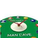 Neon Billiard Balls Wall Clock – LED Illuminated Glow in Dark Clock for Playroom, Bar, Snooker Game