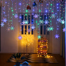 LED Fairy Curtain Lights with Snowflakes Flashing Christmas String Lights 3.2M Waterproof for Holiday Party Wedding Xmas Decoration