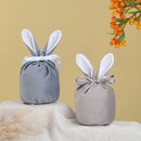 10Pcs/lot Easter Bunny Rabbit Bags Ears Velvet Bag Gift Box Sugar Box Wedding Candy Box Creative Cute Easter Decor Mixed Colour