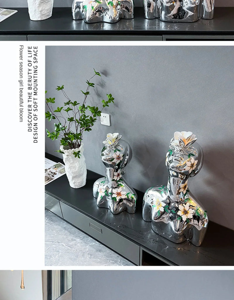 Decorati Abstract Goddess Statue – Half Body Electroplated Figurine for Home & Tabletop Decor