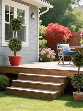 Set of 2 Artificial Double Topiary Ball Trees