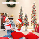 Set of 3 Potted Artificial Christmas Tree with Silver Metal Buckets