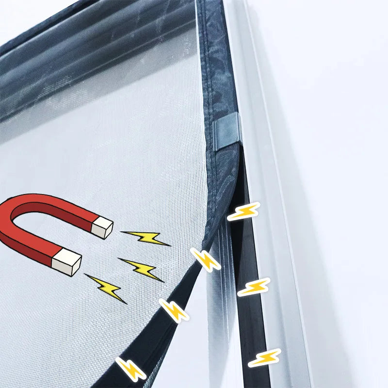 Custom Size Magnetic Window Screen – DTGJ Black Invisible Fiberglass Mesh Anti-Insect Fly Curtain