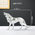 Nordic Geometric Wolf Statue – Modern Resin Animal Figurine for Home, Office & Living Room Decor