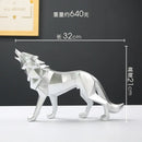 Nordic Geometric Wolf Statue – Modern Resin Animal Figurine for Home, Office & Living Room Decor