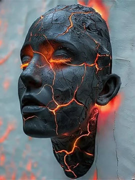 Modern Resin Wall Light – Cracked Soul Sculpture Lamp for Bedroom, Hallway & Living Room Accent Decor