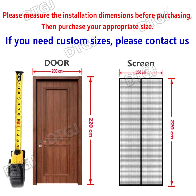 Adjustable Magnetic Screen Door – Custom Fit Anti-Mosquito Mesh Curtain for Indoor Living Spaces