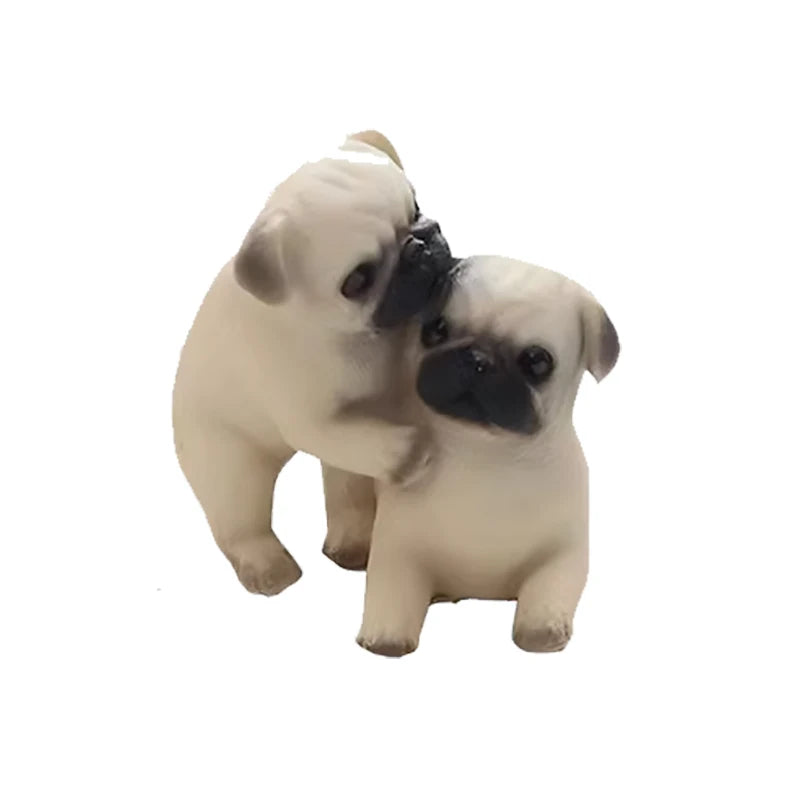 Pair of Pug Dog Statues – Resin Animal Ornaments for Home, Office & Children’s Birthday Gifts