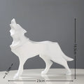 Nordic Geometric Wolf Statue – Modern Resin Animal Figurine for Home, Office & Living Room Decor