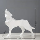 Nordic Geometric Wolf Statue – Modern Resin Animal Figurine for Home, Office & Living Room Decor