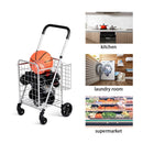 Heavy Duty Folding Utility Shopping Double Cart