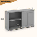 Kitchen Storage Cabinet with Glass Sliding Door