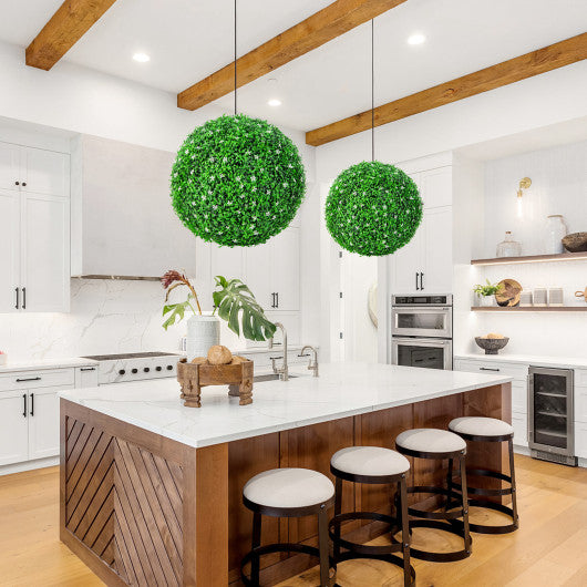 2 Pieces 15.7 Inch Artificial Boxwood Topiary Ball Tree Set