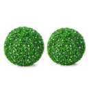 2 Pieces 15.7 Inch Artificial Boxwood Topiary Ball Tree Set