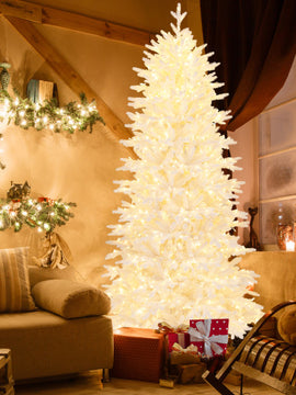 7 FT Artificial Xmas Tree with 1880 PE PVC Branch Tips for Party and Carnival