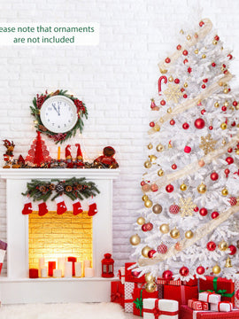 7 FT Artificial Xmas Tree with 1880 PE PVC Branch Tips for Party and Carnival