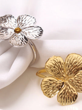 5 Leaf Flower Napkin Ring Set of 6