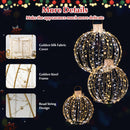 3-Piece Pre-Lit Pop up Christmas Ball Set with Warm White LED Lights