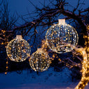 3-Piece Pre-Lit Pop up Christmas Ball Set with Warm White LED Lights