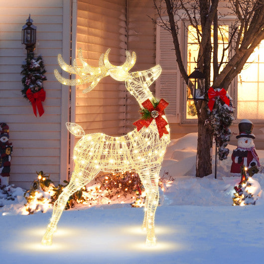 4.6 Feet Pre-Lit Christmas Reindeer with 170 Cold and Warm LED Lights