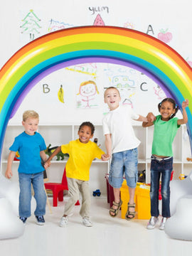 Inflatable Rainbow Sprinkler Backyard Games Outside Water Toy Yard