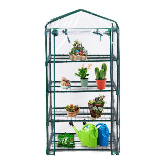 Outdoor Portable Mini 4 Shelves Greenhouse