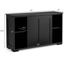 Kitchen Storage Cabinet with Glass Sliding Door