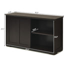 Kitchen Storage Cabinet with Glass Sliding Door