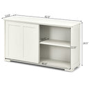 Kitchen Storage Cabinet with Glass Sliding Door