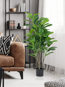 51 Inch 2-Pack Artificial Fiddle Leaf Fig Tree for Indoor and Outdoor