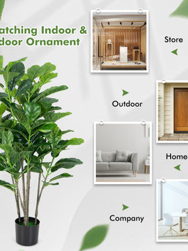 51 Inch 2-Pack Artificial Fiddle Leaf Fig Tree for Indoor and Outdoor