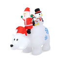 7.7 Feet Long Christmas Inflatable Santa Claus and Reindeer Riding Red Car with Gift Bag and 9 LED White Lights
